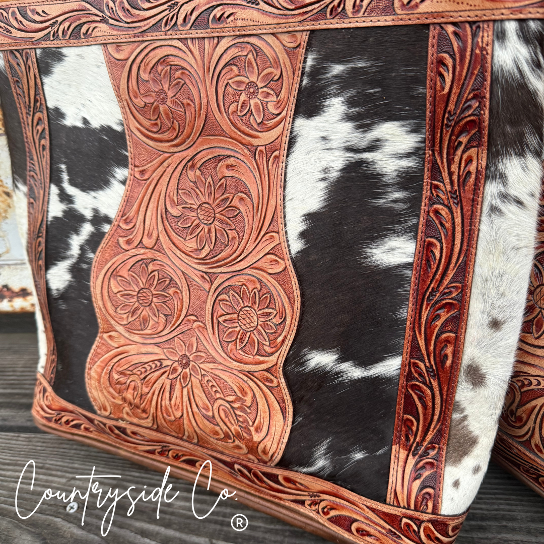 Lucille Conceal Carry Cowhide Leather Tote Purse